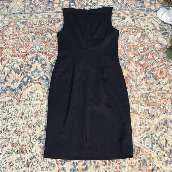 Hugo Boss Dajenata Navy Pinstripe Sleeveless Sheath Dress SZ US 4 EUC - Picture 2 of 6